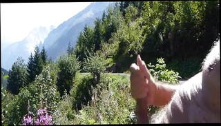 Watch the video about A naked wank in the Alps