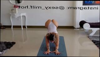 Watch the video about Sexy doing yoga at home