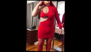 Watch the video about Deanna CD Doll in sexy asymmetrical dress & full body suit