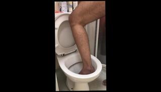 Video 1586025573: male foot slave, feet foot, solo foot, big dick foot, big cock foot, toilet slave, amateur dick flash