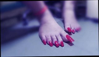 Video 1569165191: sexy straight, sexy long nails, sexy red nails