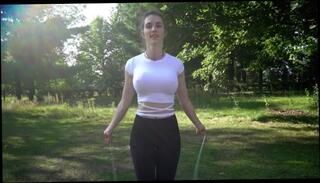 Watch the video about Piper Blush Jump Rope Test No Bra