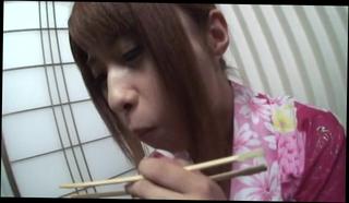 Watch the video about Kokomi Naruse nice Asian teen 18+ in kimono gives amazing blowjob