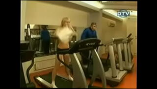 Video 9702435: blonde strip tease, gym tease, super girl