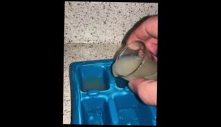 Watch the video about Few frozen loads that I thawed and making special cum cubes for wife’s drink