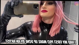 Video 1354697385: latex catsuit girl, latex catsuit sex, femboy crossdresser, latex sex doll, crossdresser boy, male crossdresser, crossdresser first, female latex, girl experiences