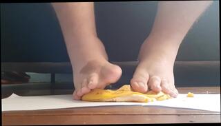 Video 1607620533: bbw amateur solo, male feet fetish, feet trample