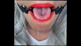 Video 1114435875: crossdresser sissy slave, sissy crossdresser shemale, sissy gagging, sissy lips, red sissy, shemale closes