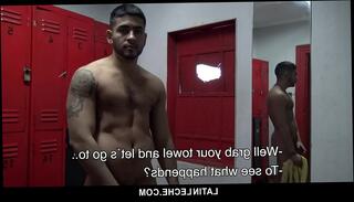 Watch the video about Uncut Latino Bareback In Gym Shower