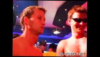 Watch the video about Crazy dudes gloryhole party