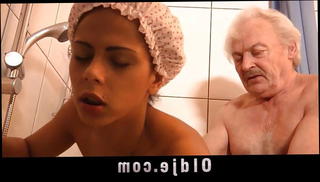 Watch the video about Grandpa fucking horny hot creole teen under shower