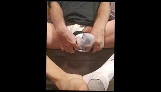 Video 1618963783: feet fetish solo, fetish feet socks, male feet fetish, solo amateur jerking, amateur mature solo, black nylon