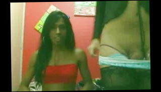 Watch the video about South American tgirl lesbians suck and jerk off on web cam