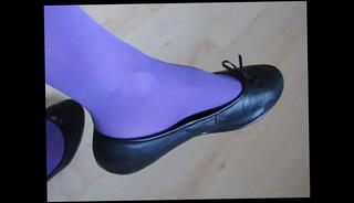 Video 1610738565: nylons shoeplay feet, nylon feet legs, nylon stockings feet, nylon pump, leather pumps, pump shoes