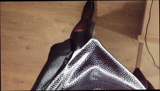 Watch the video about Walking With a Shiny Satin Bulge POV