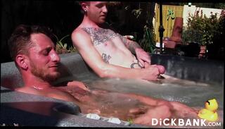 Video 1619450164: dom jerks, gay dom, piercing fetish, fetish handjob, fetish masturbation, tattooed dom, dom big, cock fist, one ball, big balls bouncing, one cock two, strokes two cocks, jerking outdoor