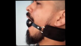 Watch the video about Big gag test for the bondage scene from BondageMan