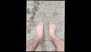 Watch the video about Close up view of my feet outside