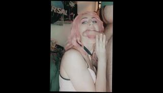 Watch the video about Sucking daddys cock with my cute pink hair😍