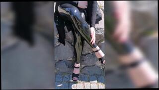 Video 900912703: latex solo, latex amateur, amateur solo female, latex high heels, latex leggings, latex public