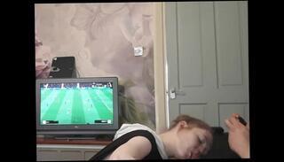 Watch the video about Distracting Daddy on FIFA sloppy deepthroat facefucking with gagging