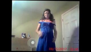 Video 575739795: sissy crossdresser shemale, sissy strip, stripping dress