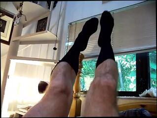 Watch the video about Jocked showing feet in dress socks JO with hairyartist