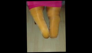 Video 1581819203: german nylon feet, nylon feet play, solo male feet, amateur solo play, cosplay feet