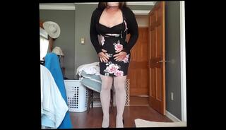 Video 1064733035: shemale crossdresser, crossdresser toying, dress cum