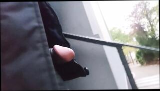 Watch the video about I walk in Public with my almost black painted an bondage Cock out of my Pants, Cock flash fun