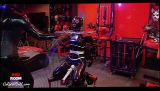 Video 873202185: latex bdsm fetish, latex bondage, latex shemale, latex high heels, latex mask, long latex