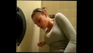 Watch the video about Quickly cum in the toilet