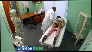 Watch the video about FakeHospital girl not on birth control bends over for doctors cr