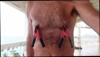 Video 1598119431: bdsm solo, nipple clamps ball, horny amateur bdsm, solo gay cock, nipples clamped hard, solo nipple play, daddy bdsm, amateur solo hd, solo exhibition, solo playing outdoors, european bdsm