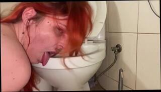 Video 1602304003: fetish solo masturbation, amateur solo female masturbation, fetish hump, toilet fetish, red head solo, humilation, licking toilet