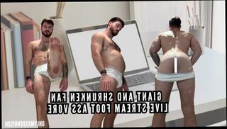 Video 1598153333: solo gay amateur, gay vore, solo gay male, giant vore, vore shrink, foot, gay crush, ass