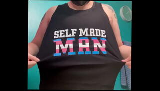 Watch the video about Self-made-man shirt strip tease