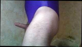 Watch the video about Purple spandex swimsuit