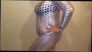 Watch the video about Shiny Catsuit Belly Inflation w/ Aquarium Pump