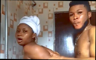 Watch the video about Horny Black Nigerian Couple Fucking Hard In Hot Shower!