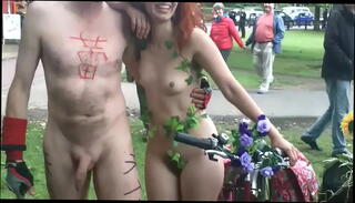 Video 477184925: naked bike ride, naked nudist