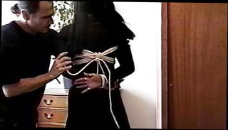 Video 47870501: nylon bound, bound bdsm, bound spanked, gal bounds, bdsm master, straight bdsm, bound latin, dark nylons, bound brunette, spanking hair