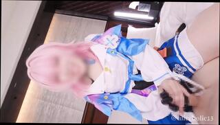 Watch the video about Honkai Star Rail March 7th Cosplaying Femdom handjob cumshot video.