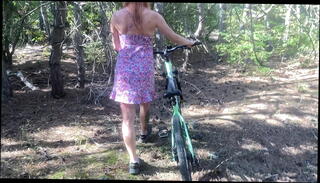 Watch the video about Stranger found pretty girl on the bicycle in the forest playing with herself and fucking her 4K 60fps