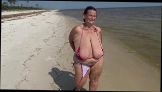 Video 1028352465: huge saggy tits granny, mature granny gilf, granny voyeur, beach saggy tits, tits flopping, public beach voyeur, flip flop, beach nudity, curvy gilf, titty