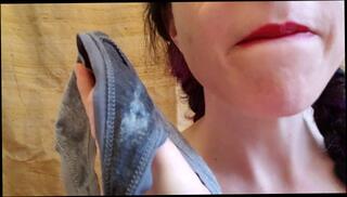 Watch the video about Creamy Squirt In My Grey Cotton Panties For YOU