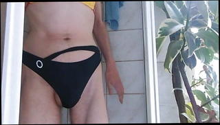 Video 528030301: string bikini, black bikini, black gay man