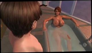 Video 348791301: cartoon mom, cartoon hot, mom bathtub, straight