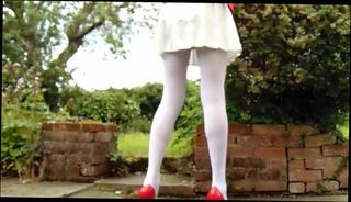 Video 346644204: uniform pantyhose, pantyhose school, british upskirt, white pantyhose, british softcore, stockings upskirt