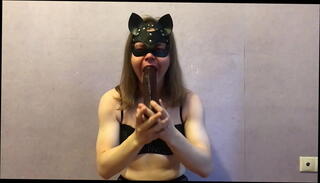 Video 1537884045: sissy gagging, blowjob deep throat gag, amateur deep throat gagging, gagging sloppy deep throat, masked sissy, sissy sits